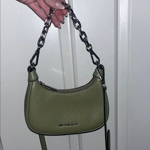 Michael Kors Sage Green Leather Shoulder Bag